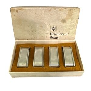 Vintage International Pewter Company Napkin Bands 27778/4S Set of 4